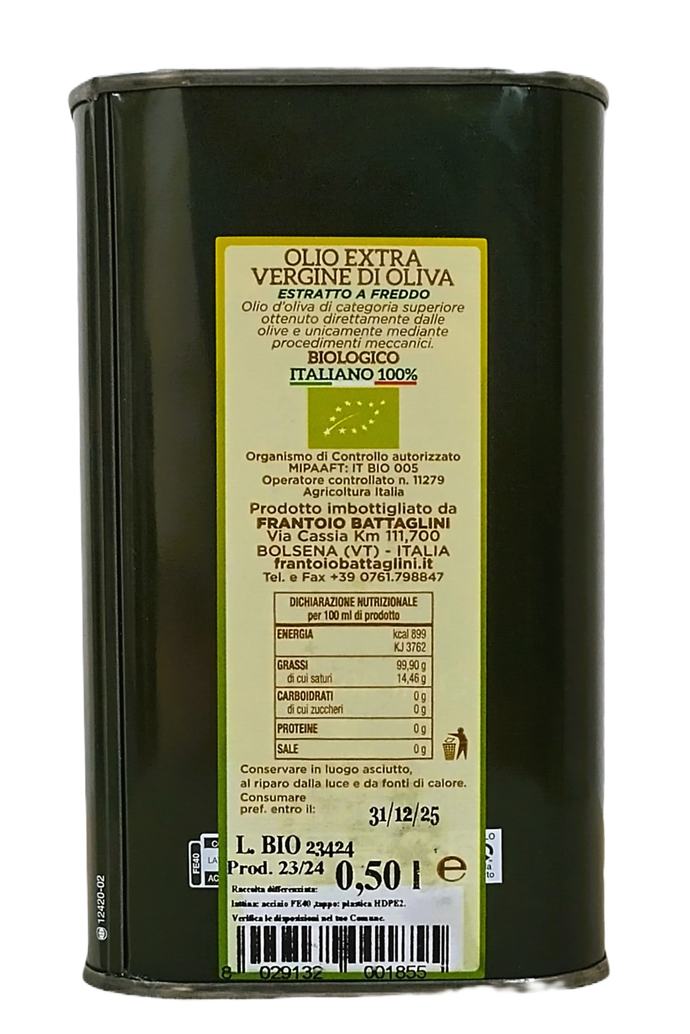 Biologische Extra Vergine Tuscia - Blik 500 ml