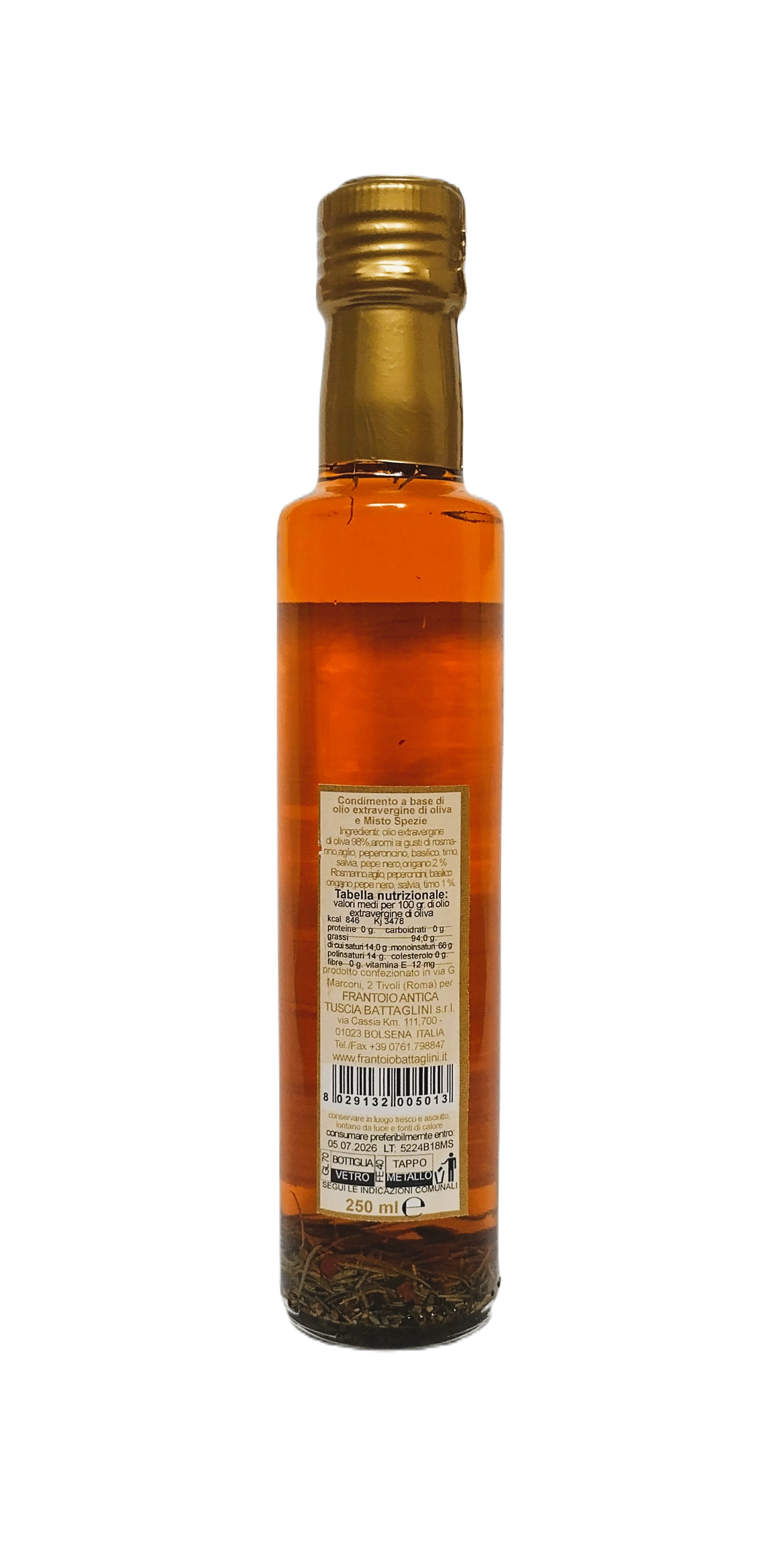 Olijfolie Extra Vergine + Misto Spezie - Fles 250 ml