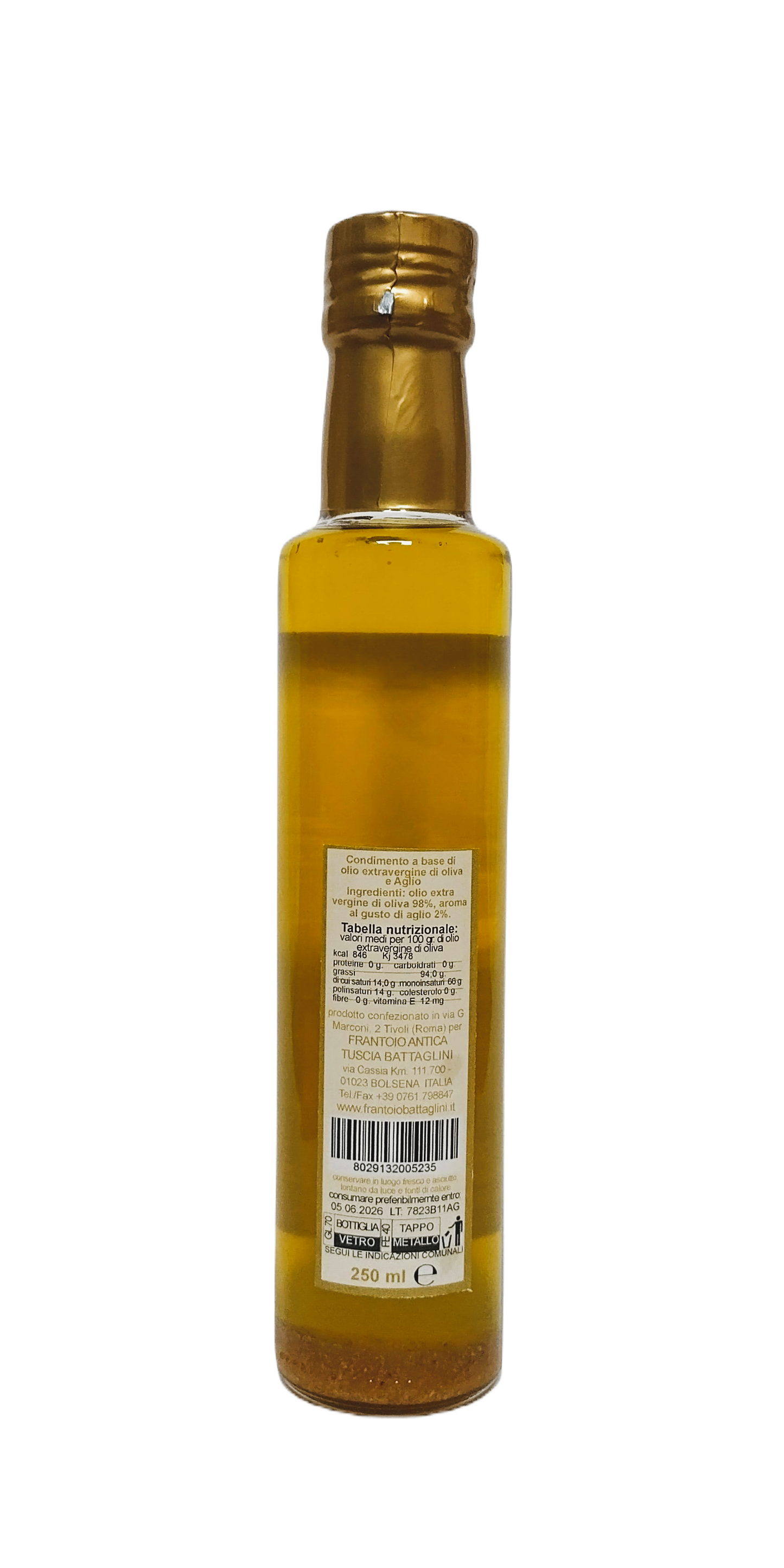Olijfolie Extra Vergine + Aglio - Fles 250 ml
