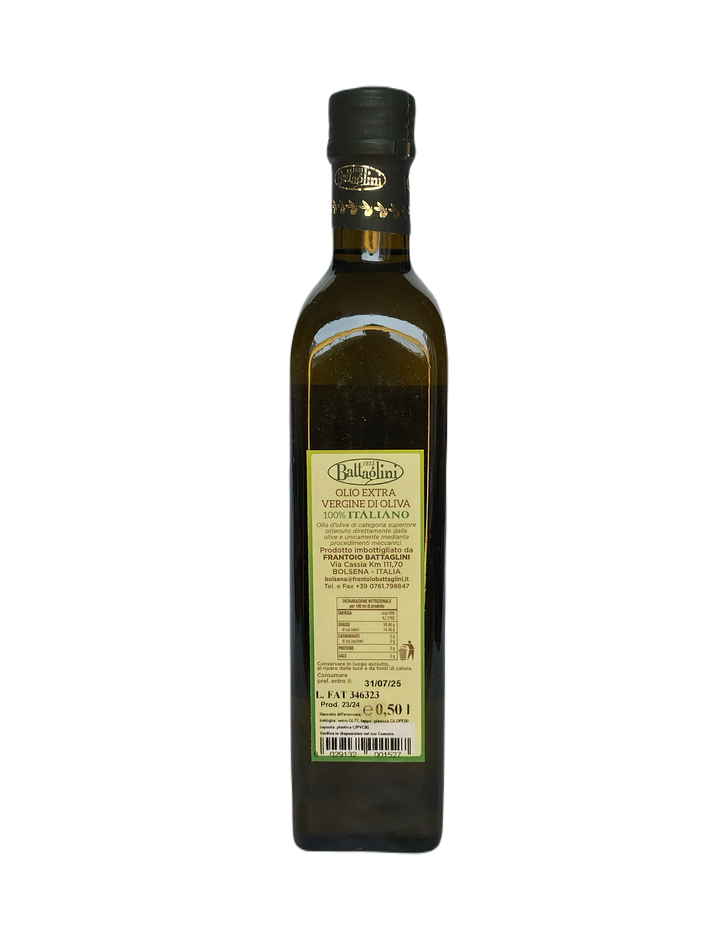 Olijfolie Extra Vergine di Bolsena - Fles 500 ml