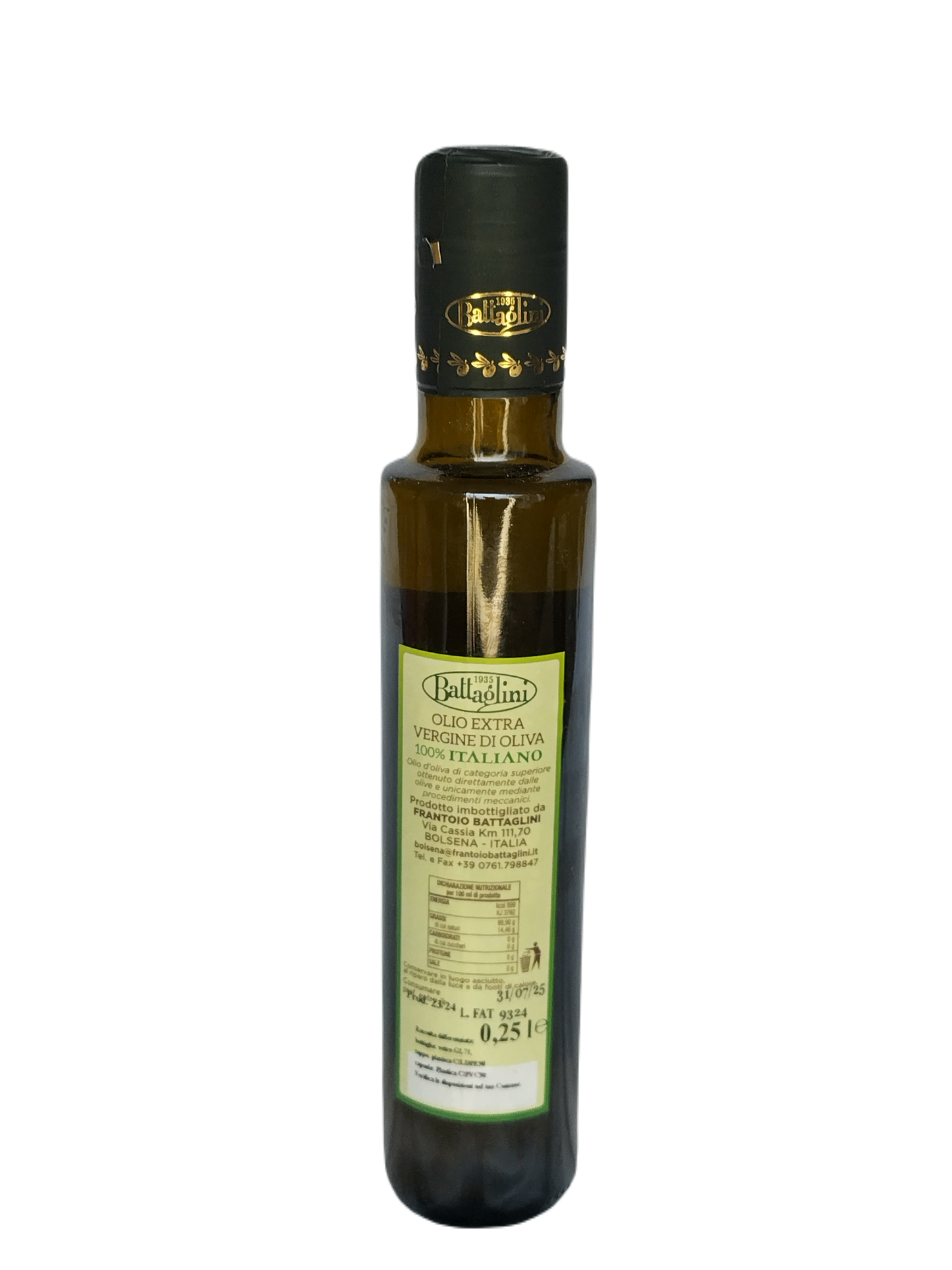 Olijfolie Extra Vergine di Bolsena - Fles 250 ml